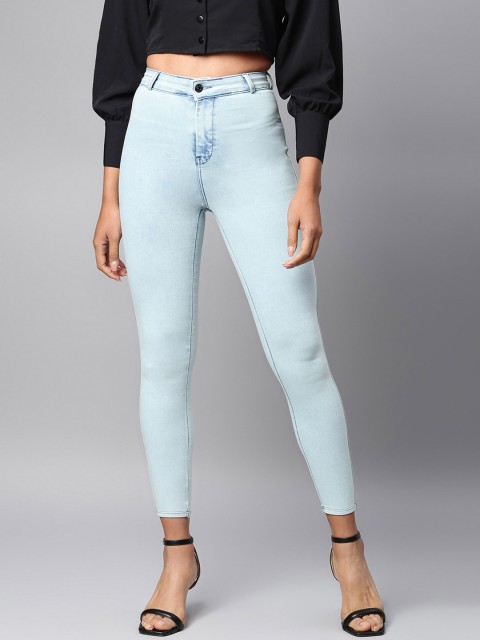 

Code 61 Women Blue Super Skinny Fit High-Rise Light Fade Stretchable Jeans