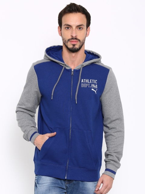 

Puma Men Blue & Grey Style Athl Hd Hooded Sweatshirt