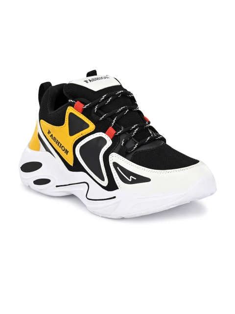 

BUCIK Men Black & Yellow Synthetic Regular Running Shoes