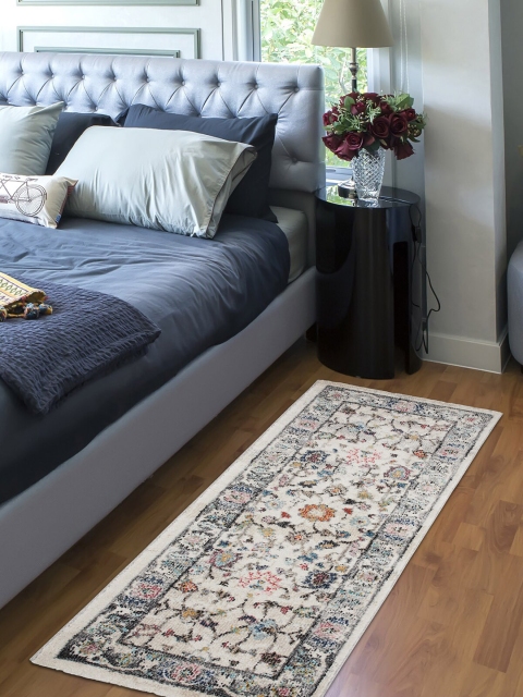 

OBSESSIONS Cream-Coloured Salsa Traditional Printed Floor Runner