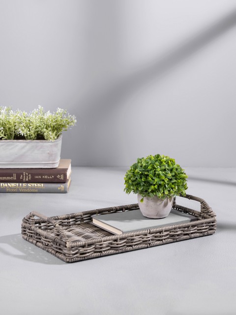 

Pure Home and Living Brown & Grey Heather Chic Wicker Tray