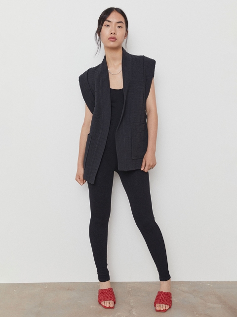 

H&M Women Black Sleeveless Unitard