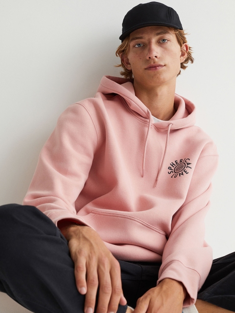 

H&M Men Regular Fit Hoodie, Pink