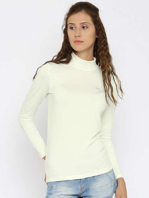 

Puma Women Cream-Coloured Solid Sweater