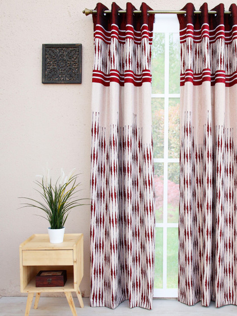 

Ariana White & Red Long Door Curtain