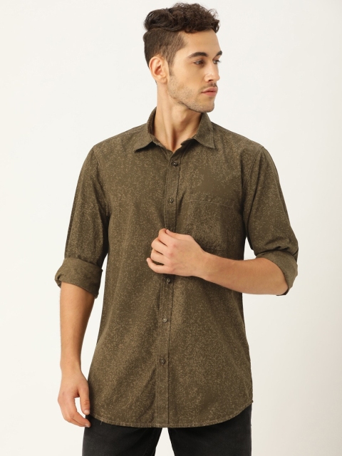 

STROP Men Khaki Opaque Casual Shirt