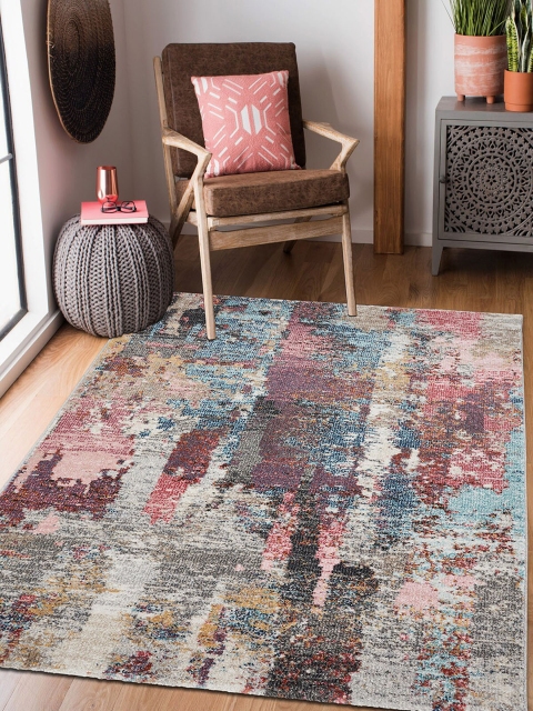 

OBSESSIONS Blue & Brown Abstract Contemporary Runner