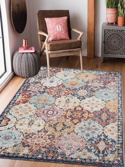 

OBSESSIONS Blue & Orange Salsa Traditional Carpet