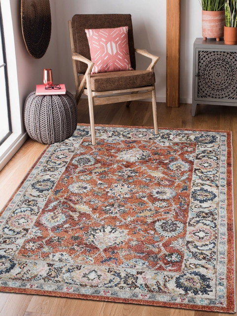 

OBSESSIONS Rust-Brown & Beige Traditional Carpe