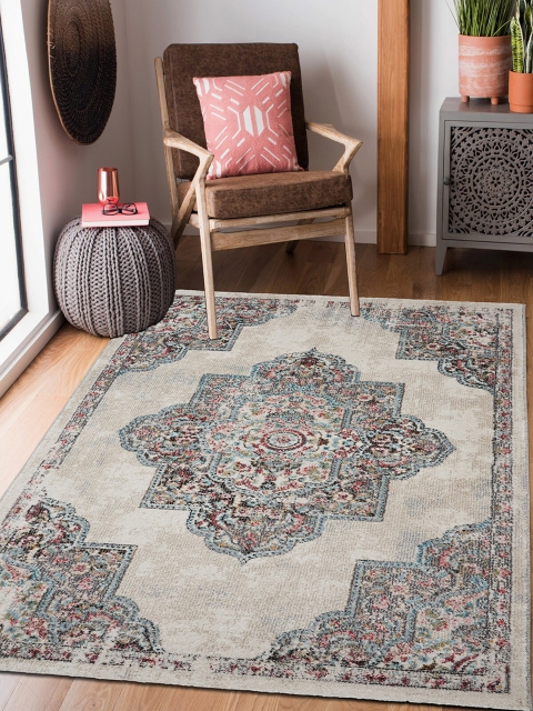 

OBSESSIONS Blue & Beige Traditional Printed Traditional Carpet