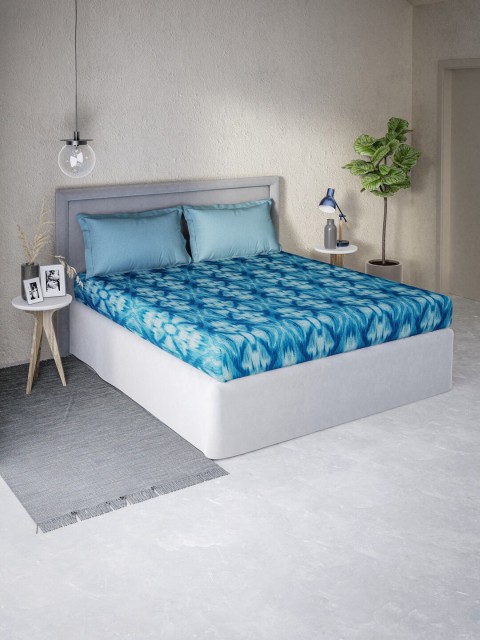 

DDecor Blue Ethnic Motifs 130 TC Queen Bedsheet with 2 Pillow Covers