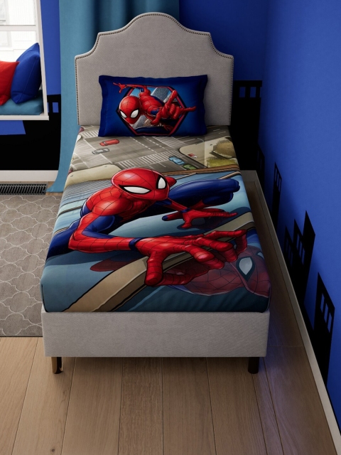 

DDecor Blue & Red Spiderman 130 TC Single Bedsheet with 1 Pillow Cover