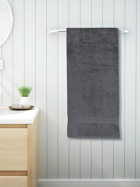 

SPACES Grey Solid Cotton 480 GSM Bath Towel