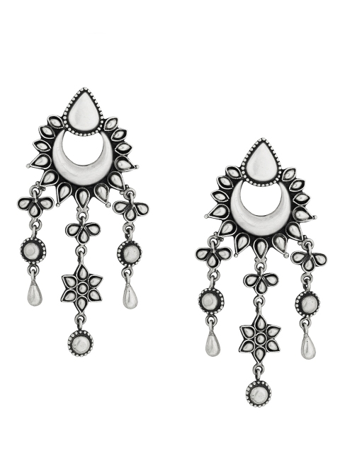 

ahilya Sterling Silver Crescent Floral Chandeliers