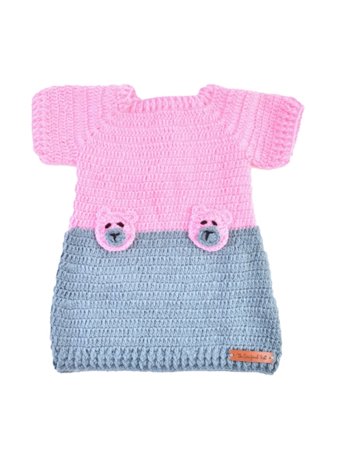 

The Original Knit Pink & Grey Colourblocked A-Line Dress