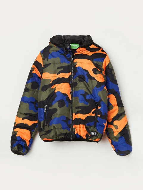 

Bossini Boys Olive Green Camouflage Crop Bomber Jacket