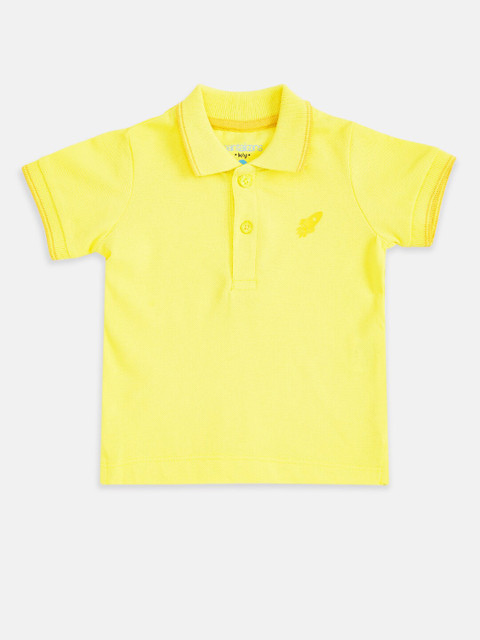

Pantaloons Baby Boys Yellow Polo Collar Pure Cotton T-shirt