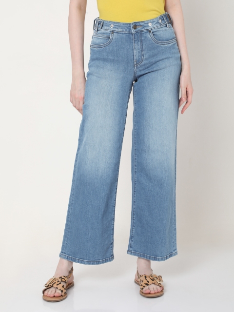 

Vero Moda Women Blue Wide Leg Stretchable Jeans