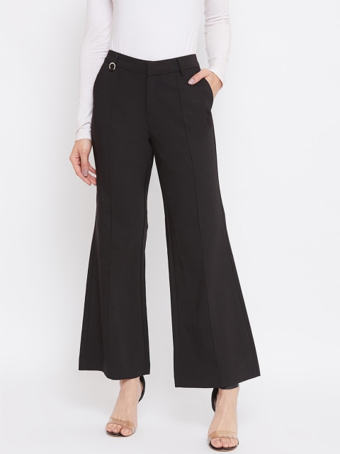 

Madame Women Black Solid Bootcut Trousers