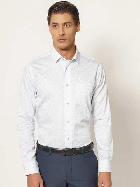 

Blackberrys Men Blue Slim Fit Opaque Printed Formal Shirt