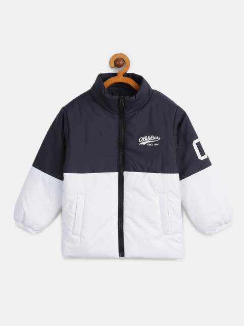 

HERE&NOW Boys Navy Blue White Colourblocked Padded Jacket