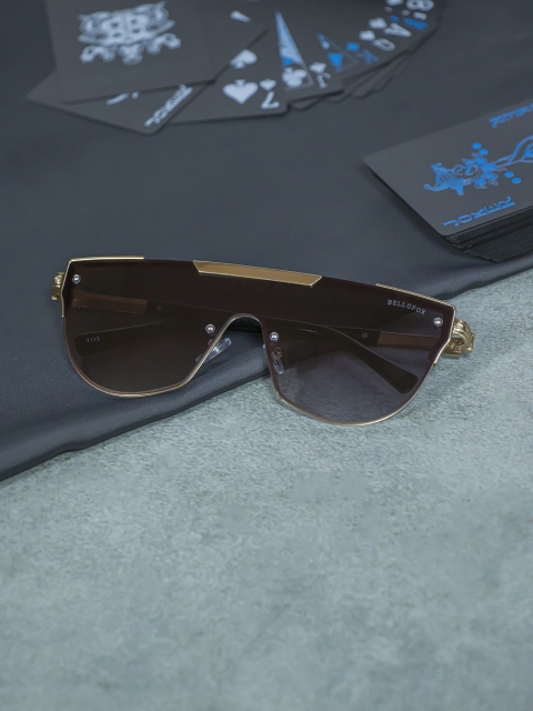 

Bellofox Unisex Blue Lens & Black Full Rim Shield Sunglasses BS1758-Blue