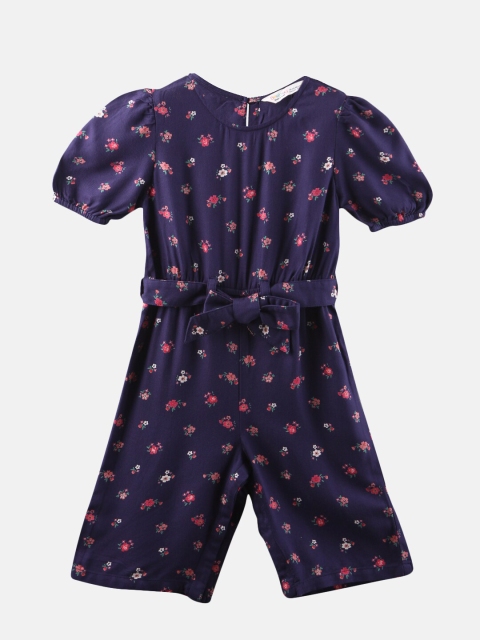 

Beebay Girls Navy Blue & Pink Printed Basic Jumpsuit