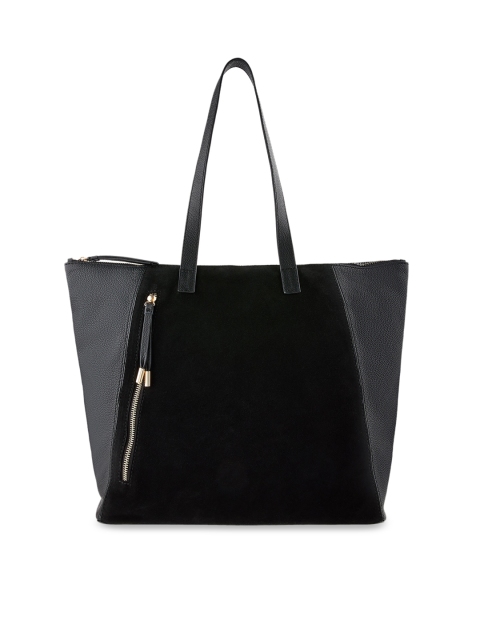 

Accessorize Black Colourblocked Leather Oversized Structured Shoulder Bag