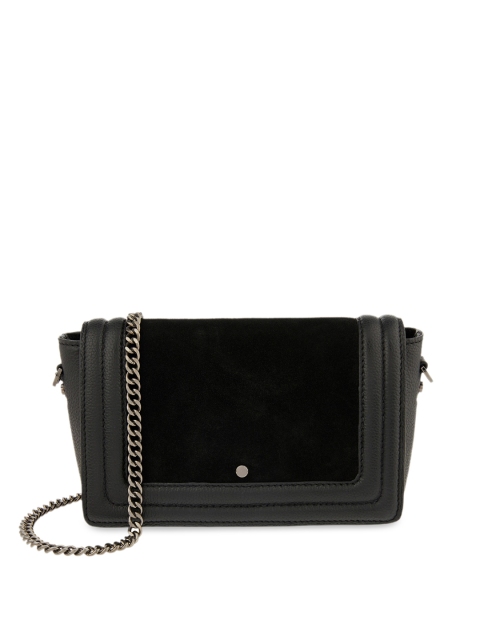 

Accessorize Black Leather Structured Sling Bag