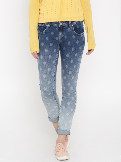 

ONLY Women Blue Skinny Fit Printed Stretchable Jeans
