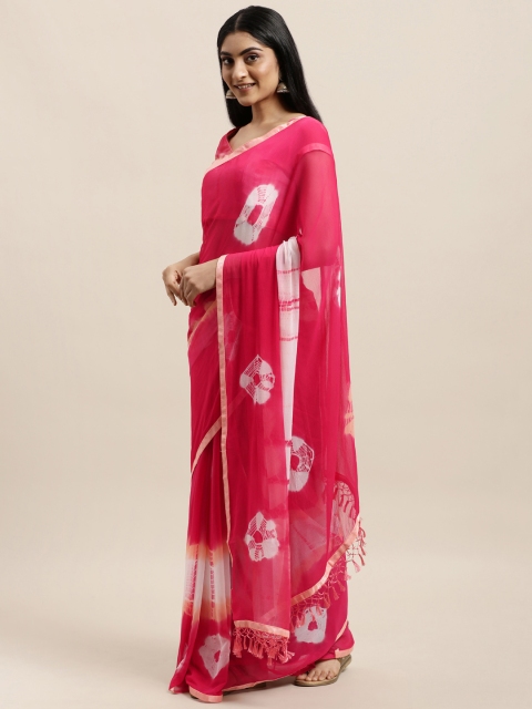 

Mameraa Pink Bandhani Saree
