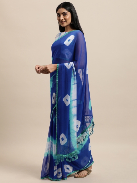 

Mameraa Blue Bandhani Saree