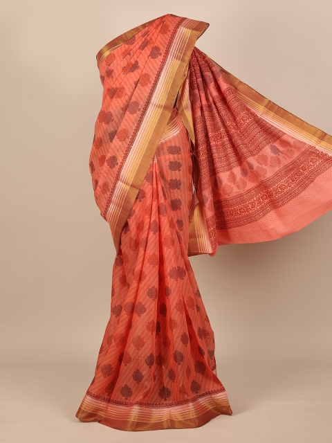 

Pothys Rust & Maroon Floral Saree