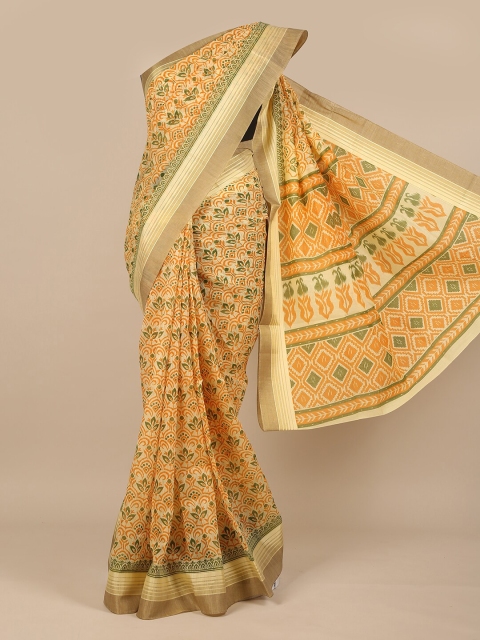 

Pothys Yellow & Beige Ethnic Motifs Saree