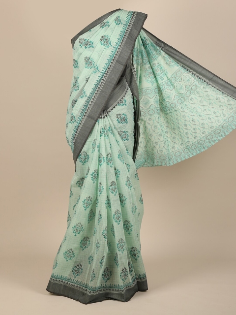 

Pothys Green & Black Ethnic Motifs Saree