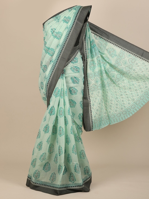 

Pothys Green & Black Ethnic Motifs Saree
