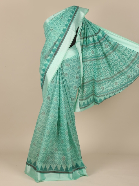 

Pothys Green Floral Zari Saree