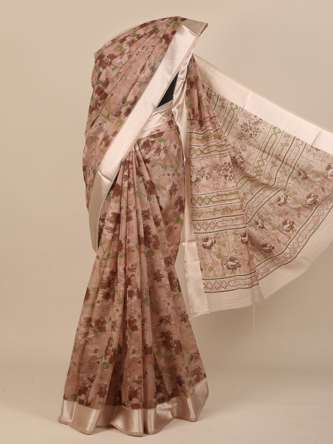 

Pothys Brown & Tan Floral Zari Saree