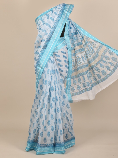 

Pothys Blue & White Ethnic Motifs Zari Saree