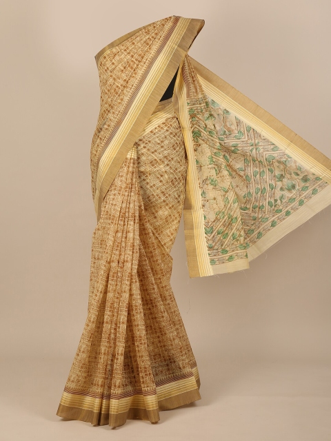 

Pothys Brown & Beige Printed Saree