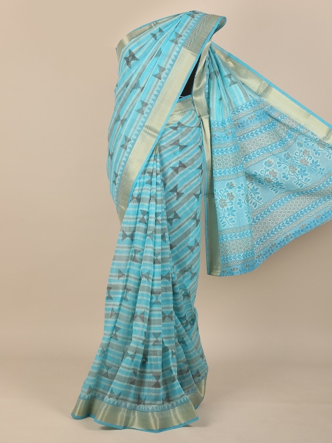 

Pothys Blue Printed Saree