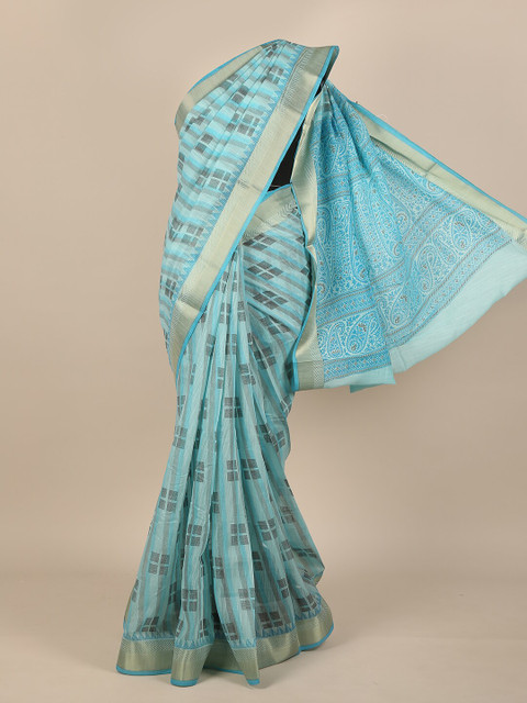 

Pothys Blue Printed Saree
