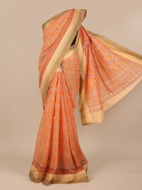 

Pothys Orange Ethnic Motifs Saree