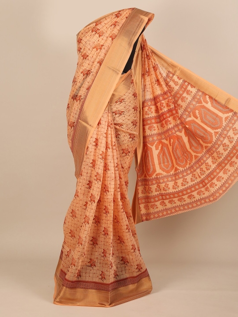 

Pothys Orange Floral Saree