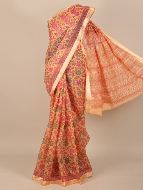 

Pothys Orange Floral Saree