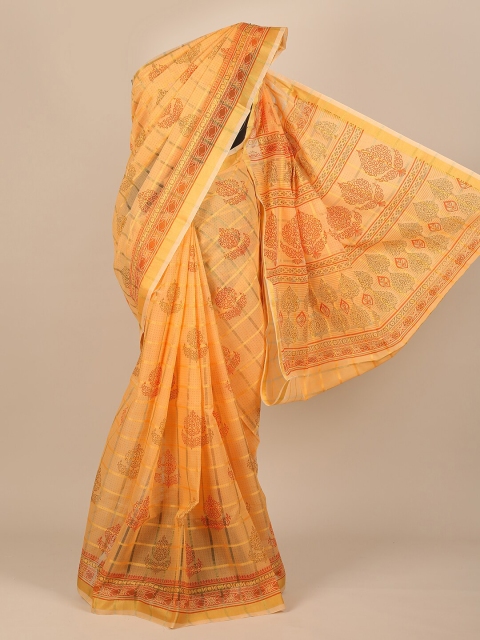 

Pothys Orange & Red Woven Design Saree
