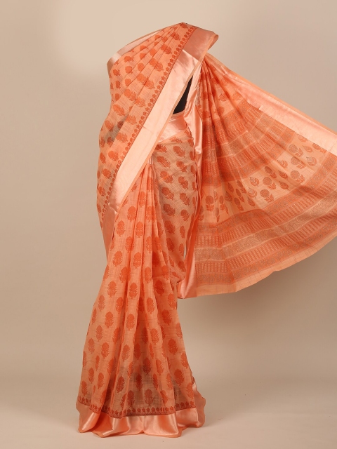 

Pothys Orange & Red Floral Saree