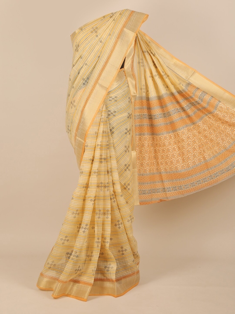 

Pothys Yellow & Grey Saree