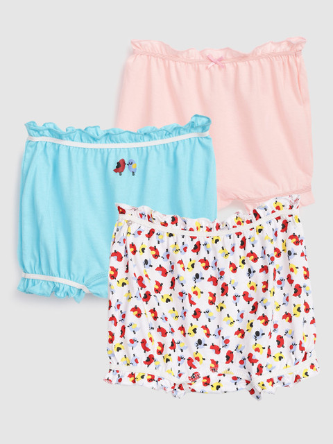

YK Girls Pack of 3 Pure Cotton Bloomers YK_AW21_G_JR_Blmer27aprl1, Blue