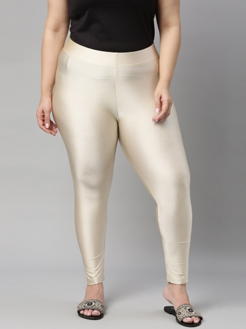 

Go Colors Women Gold-Coloured Solid Ankle-Length Leggings